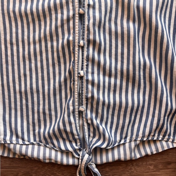 PAIGE Blue and White Striped Blouse - Picture 3 of 5